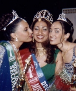 Subrina, being congratulated by Anjali (First Runner Up) & Diva (Second Runner Up)