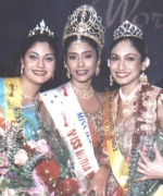 The Top Three, Ekta Bhatt (Second Runner Up From Tanzania), The Winner Sarika Sukhdeo and Tricia Bhin (First Runner Up From Trinidad)