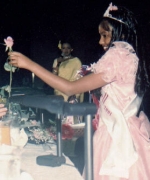 Chief judge Vivian Reddy, recieving a rose